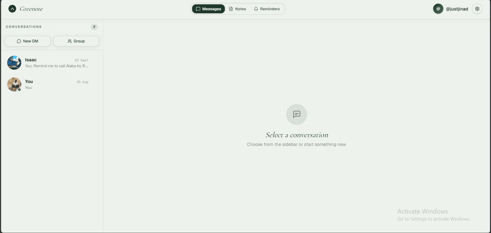 Greenote screenshot